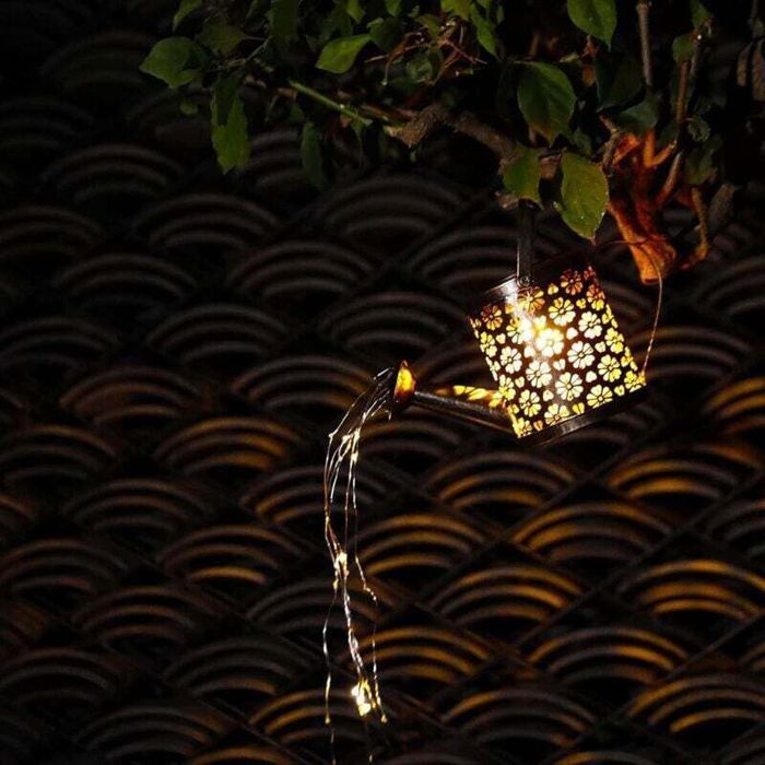 Lampes Solaires Jardin Arrosoir Extérieur Guirlandes Lumineuses Étanche Luminaire Décoratif pour Terrasse Pelouse Jardin Yard Art