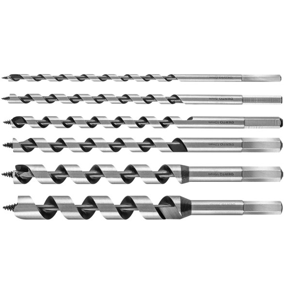 Wiertła spiralne do drewna 230mm 6szt VERTO 60H800