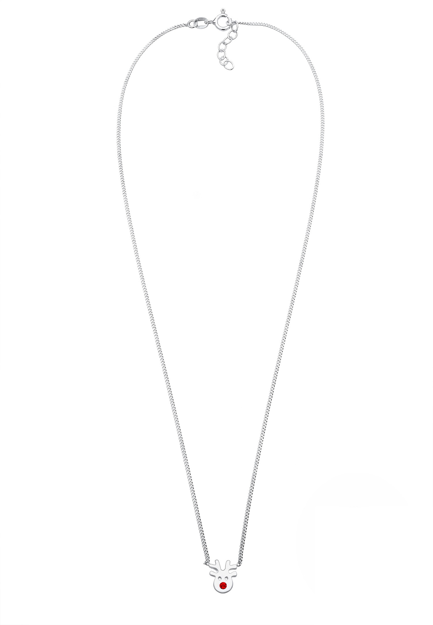 Elli Enfant Pendentif Renne Jouant avec des Cristaux en Argent Sterling 925