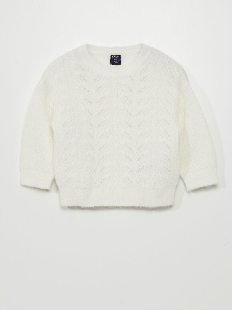 Suéter de malha estampado - BRANCO