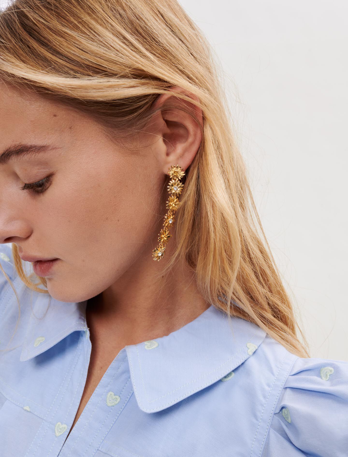 Gouden oorbellen met madeliefjes - Dore