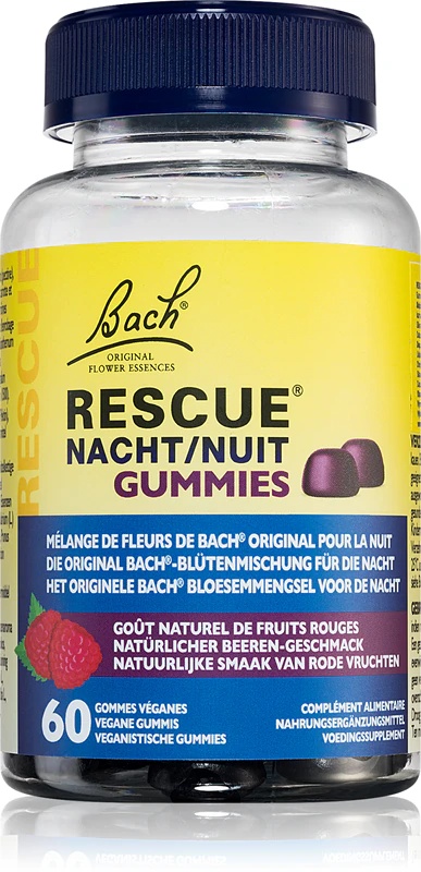 Bach® Flower Remedies RESCUE® Gummies nakts uztura bagātinātājs ar saldinātājiem, gumijas lācīšu formā ar augu ekstraktiem