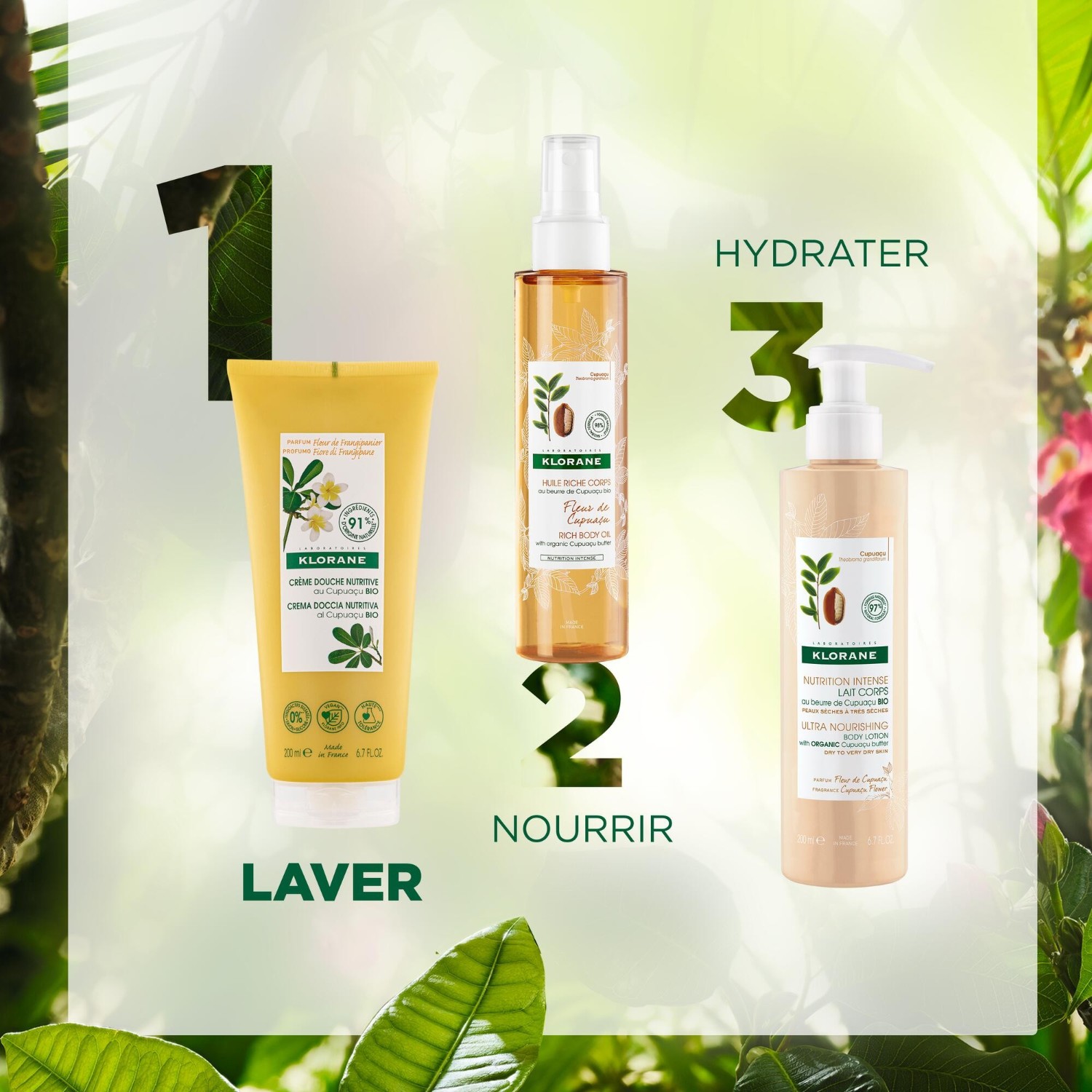 Klorane Crème douche au Cupuaçu BIO - Fleur de Frangipanier