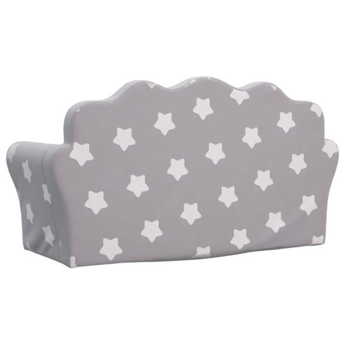 vidaXL Children's 2-Seater Sofa Bed, Daybed with Backrest and Armrests, Guest Bed for Toddlers' Bedroom, Light Grey 357058