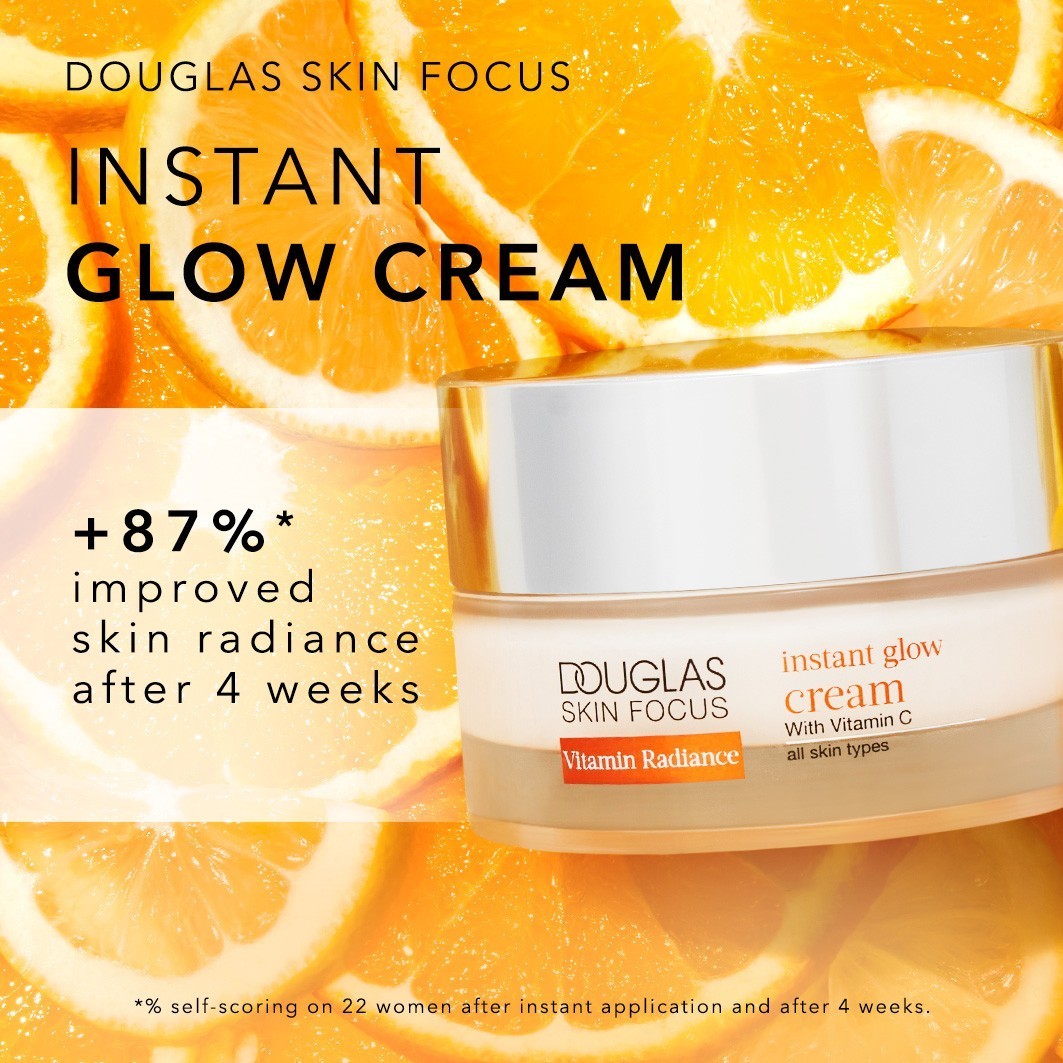 „Douglas Collection“ veido kremas „Skin Focus“ vitamino C spindesio suteikiantis momentinis švytėjimo kremas, 50 ml