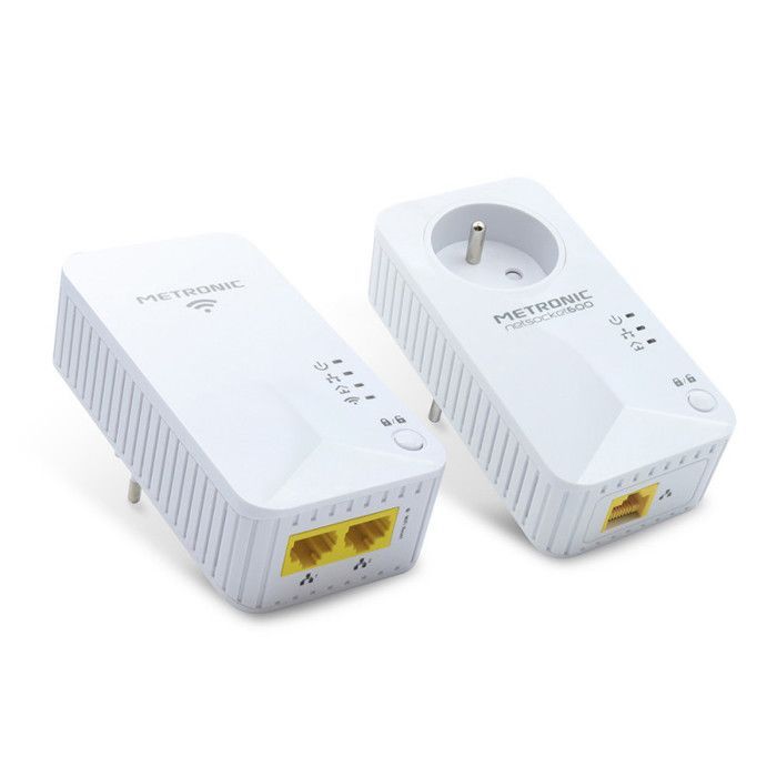 Adaptador Powerline Wi-Fi dual de 600 Mbps con toma de corriente pasante - Blanco