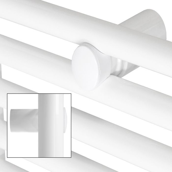 Radiador de baño ECD Alemania - 300 x 800 mm - Blanco - Recto con conexión lateral - Calentador de toallas - No eléctrico