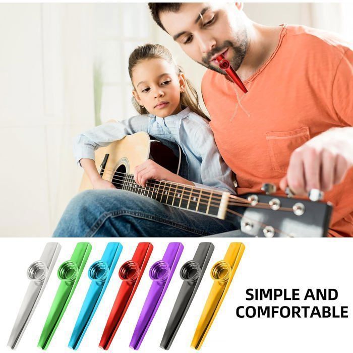 14 kazoo, realizzati in lega di alluminio, disponibili in 7 colori, adatti come strumenti musicali, per bambini e amanti della musica.