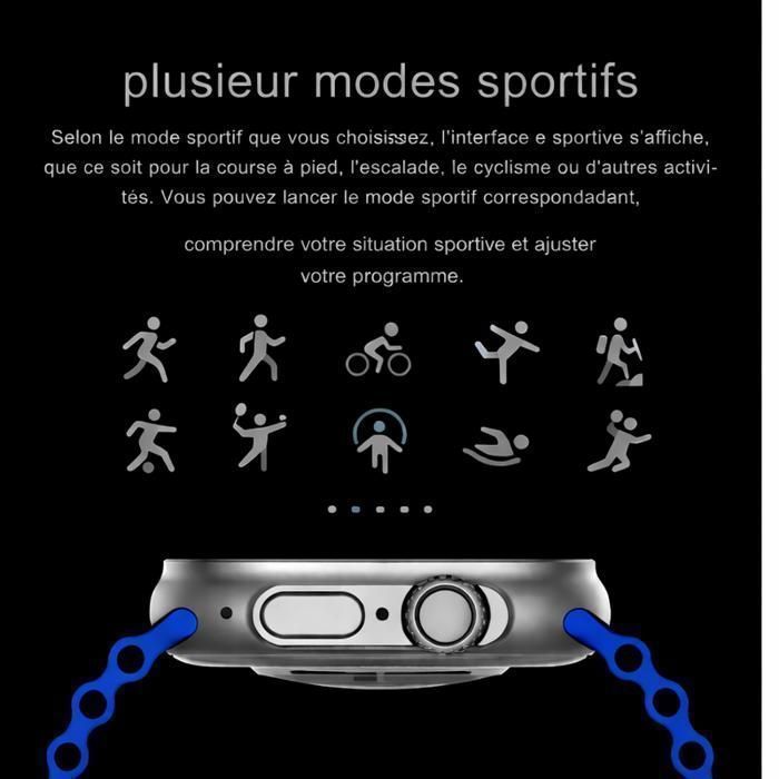 Montre Connectée Homme Femme Bluetooth Appel Multifonction Sport Cardiofrequencemètres IP67 Étanche Smartwatch pour Android iphones