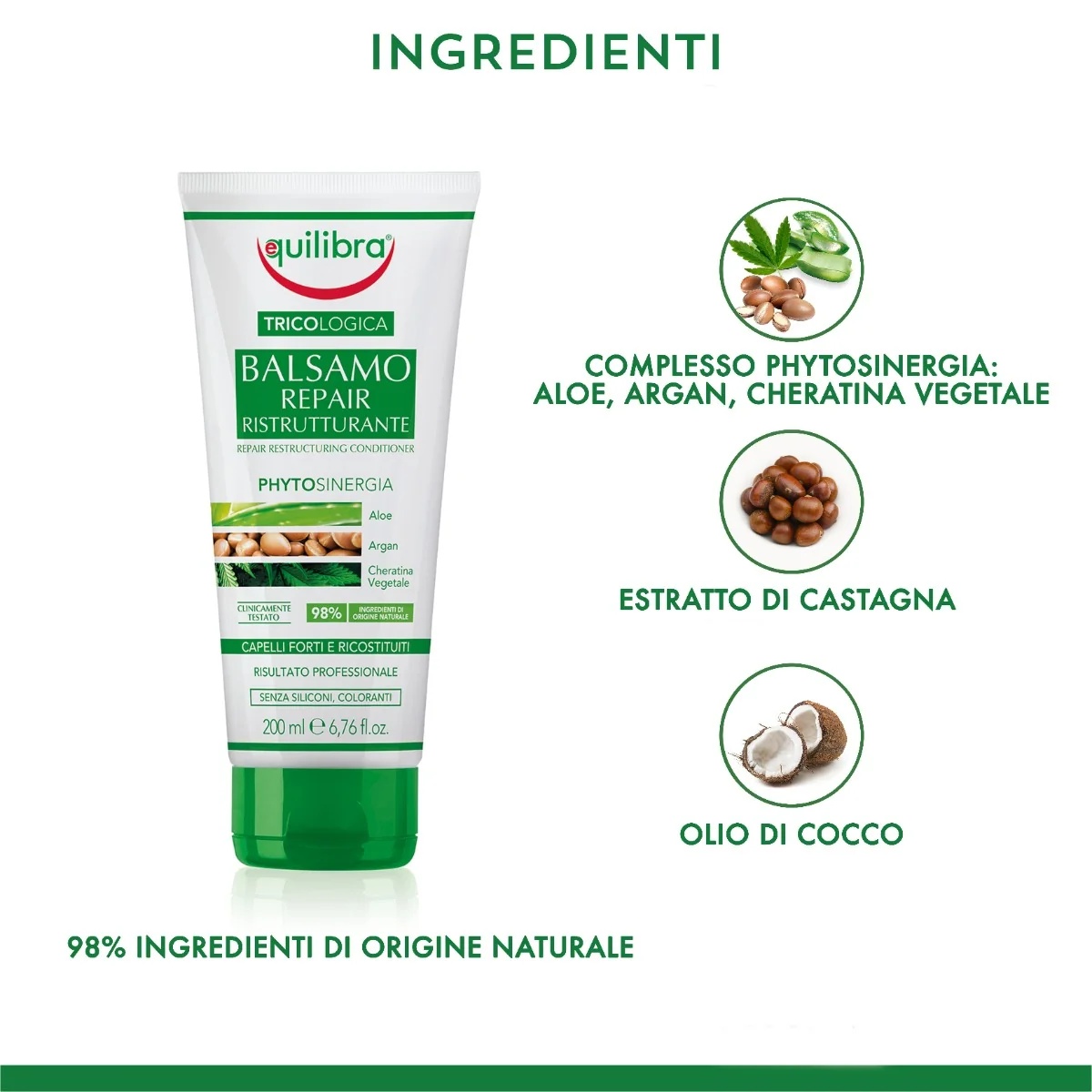 EQUILIBRA Equilibra Condicionador Reparador e Reconstrutor 200 ml Dermatologicamente testado