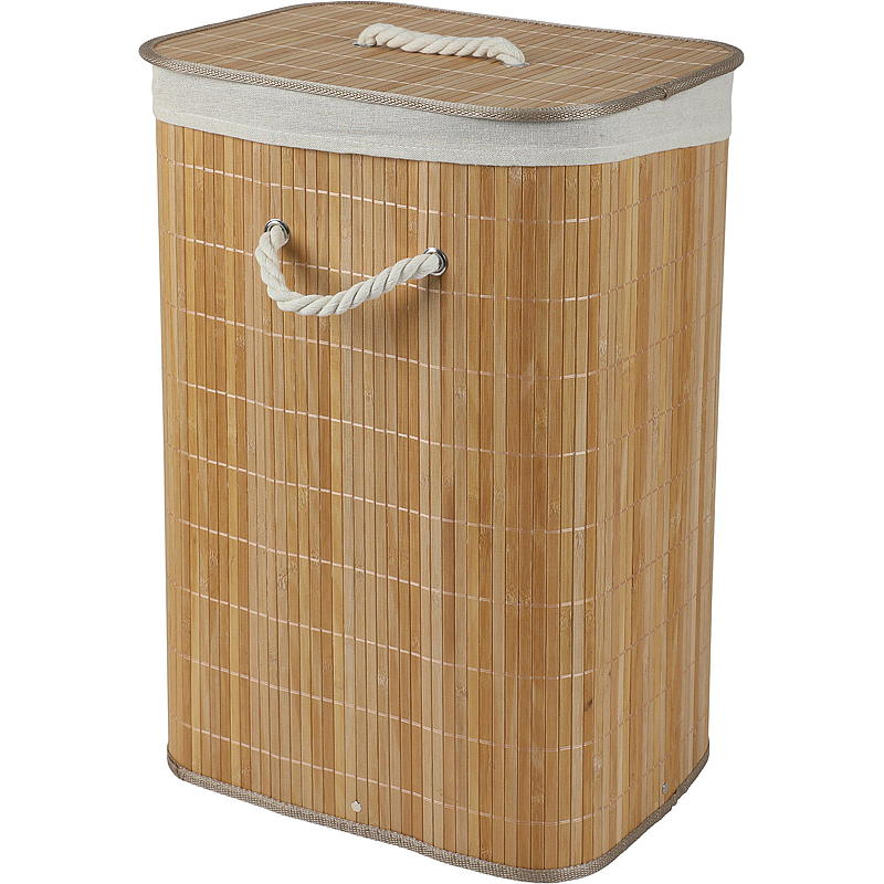 Klesvaskbøtte 29x39x57 cm bambus med lokk