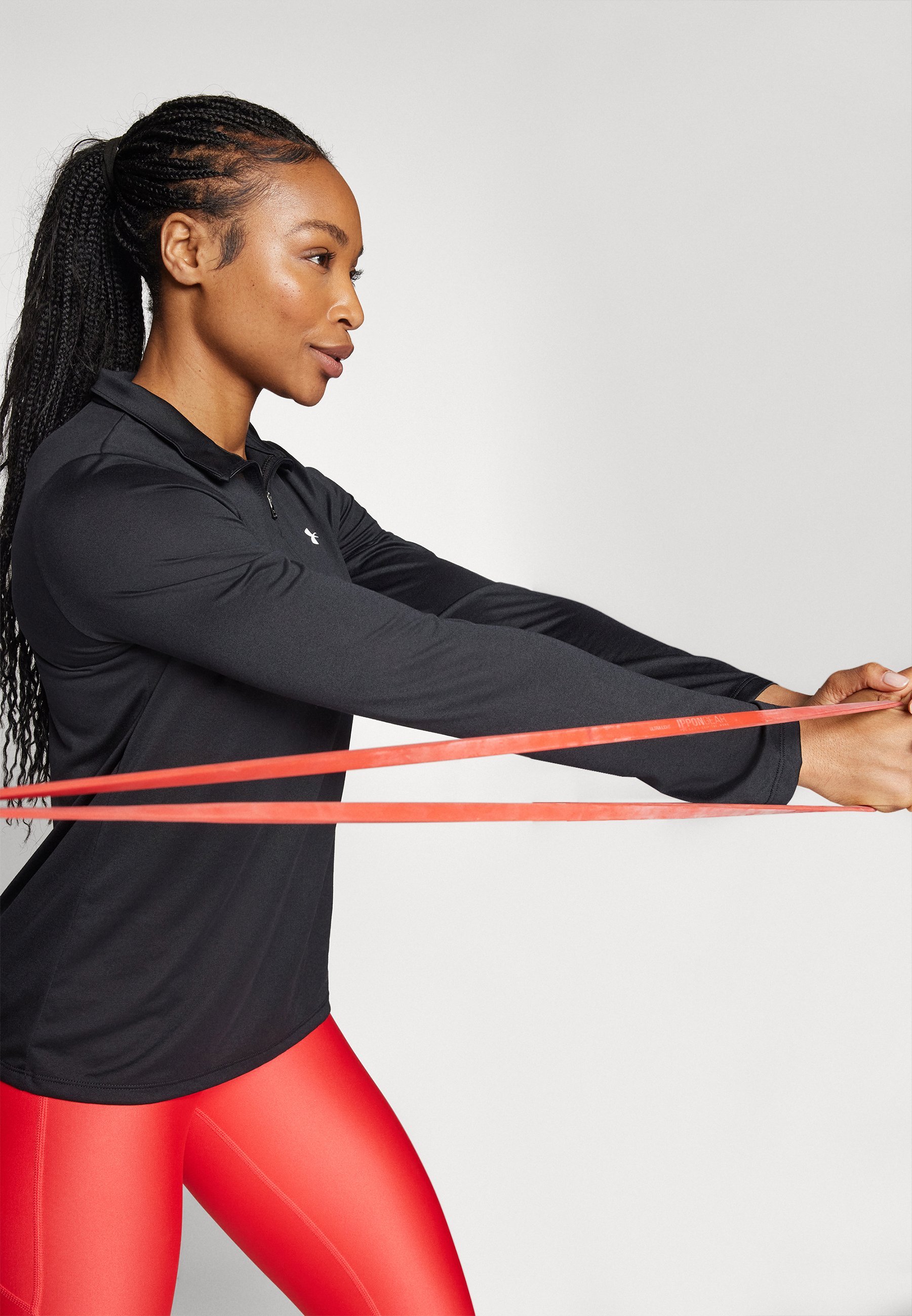 Under Armour TECH 1/2 ZIP SOLID - Tricou cu mânecă lungă - negru/alb