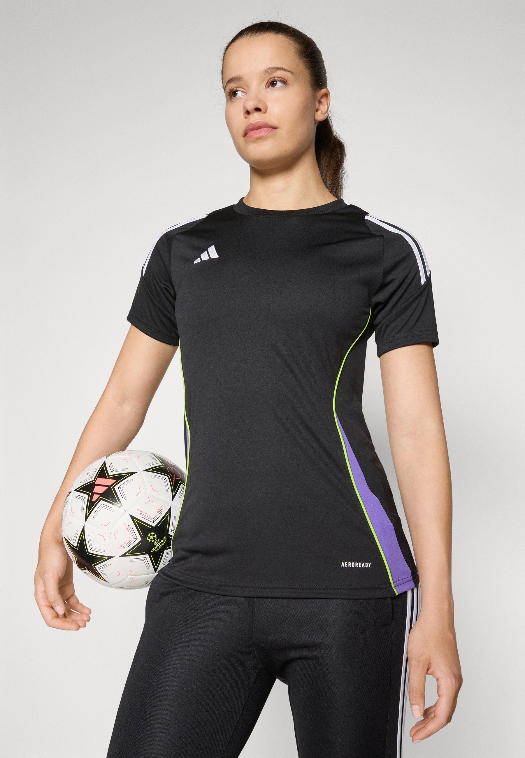 adidas Performance TIRO24 WOMEN - Sport T-shirt - zwart/paars rush