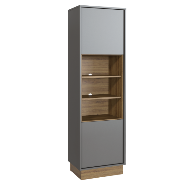 Witryna 175cm Loft ONE FURNITURE Laminat Dębowy & Szary