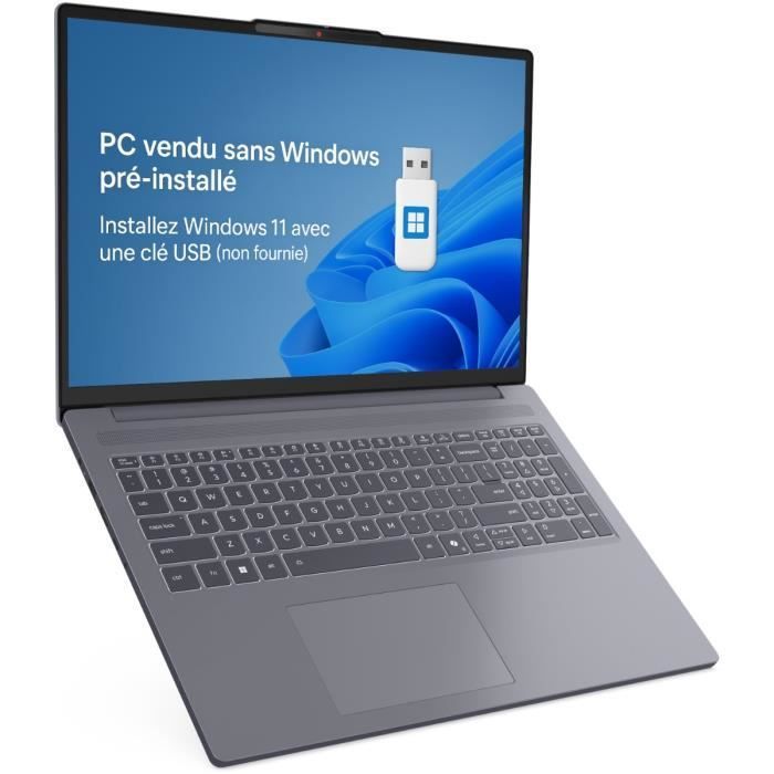 PC portable LENOVO IdeaPad Slim 3 16IRH10 | Sans Windows - 16'' WUXGA IPS - Core i5-13420H - RAM 16 Go - SSD 512 Go + Sac à dos