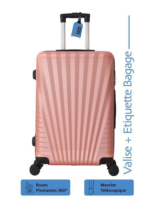 Maleta de cabina - ADC - Autopista - 55 cm - ABS rígido - 4 ruedas giratorias de 360° - 39 L