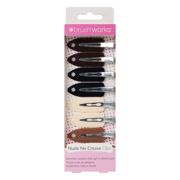 Sponky do vlasov Brushworks Nude bez záhybov (balenie 8 kusov)