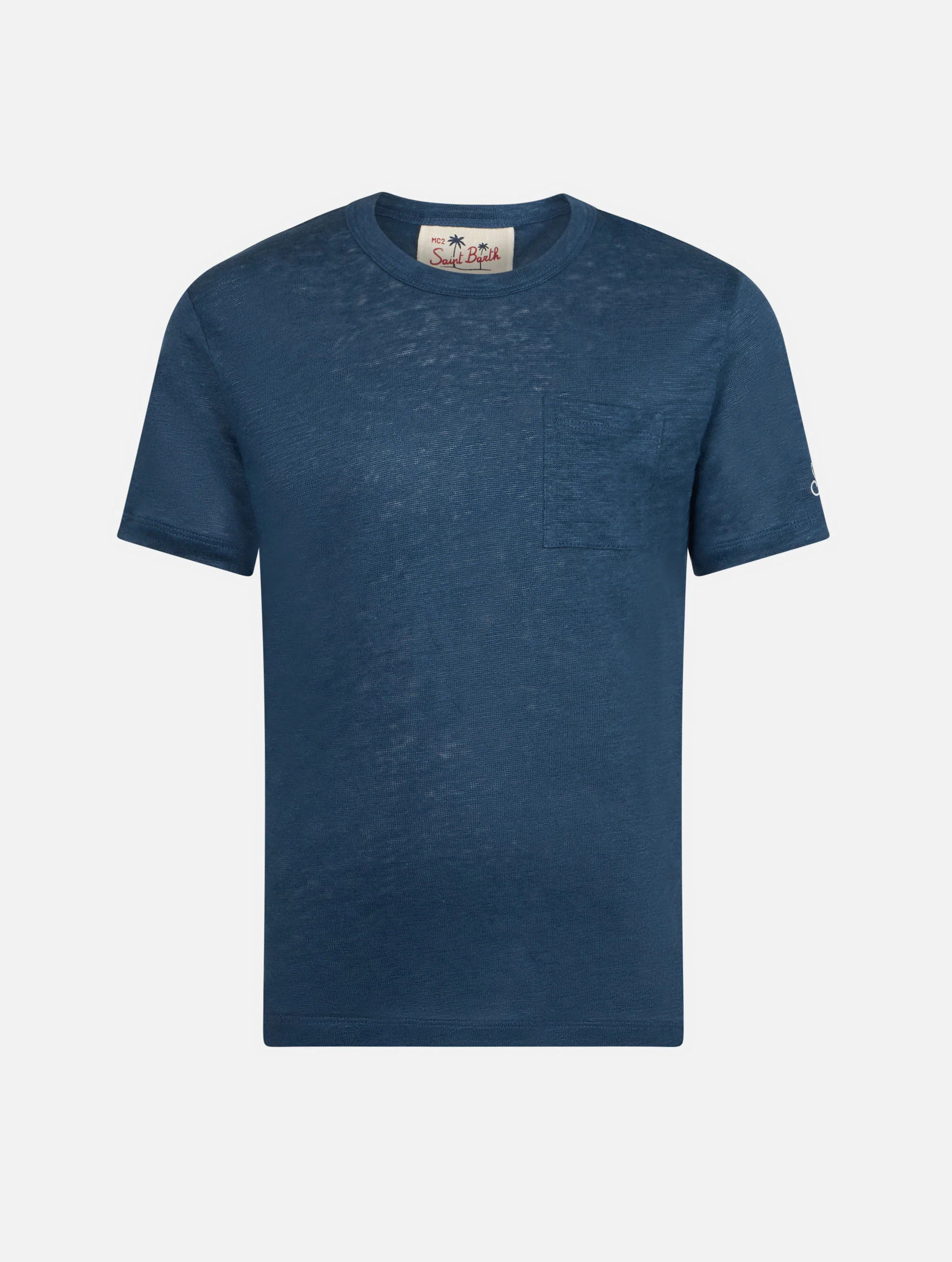 Alex kinder-T-shirt van marineblauwe linnenjersey