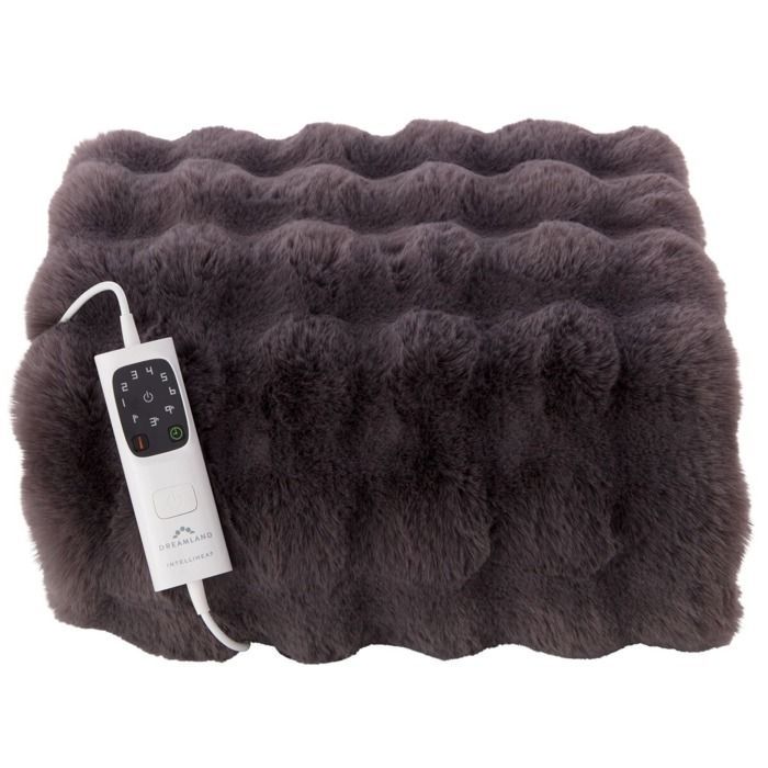 Coperta riscaldata in pelliccia sintetica Dreamland Hygge Days, grigio nuvola.
