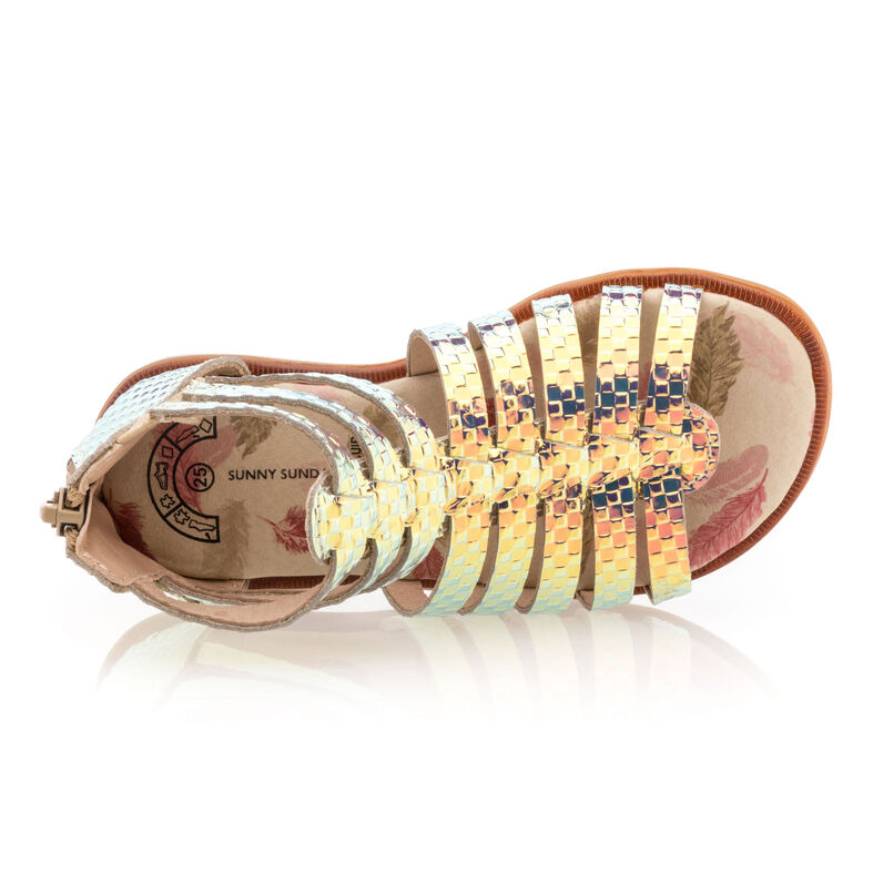 Sandali gialli da ragazza / Scarpe aperte in punta