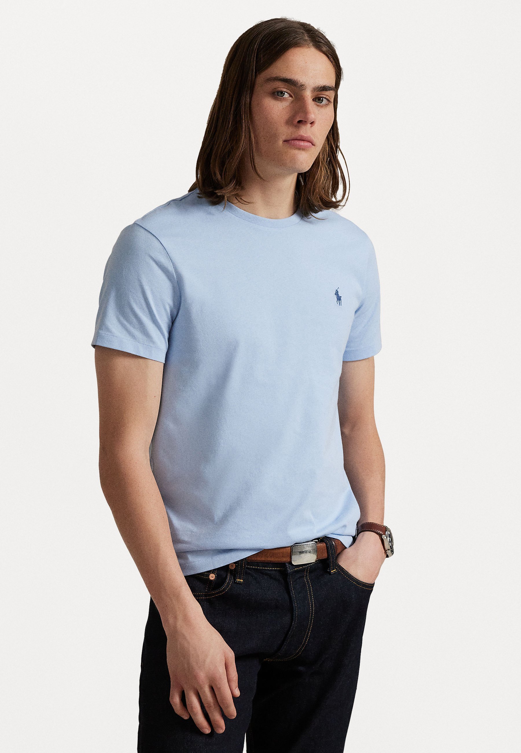 Polo Ralph Lauren CUSTOM SLIM FIT JERSEY CREWNECK T-SHIRT - T-shirt basic - southport blue