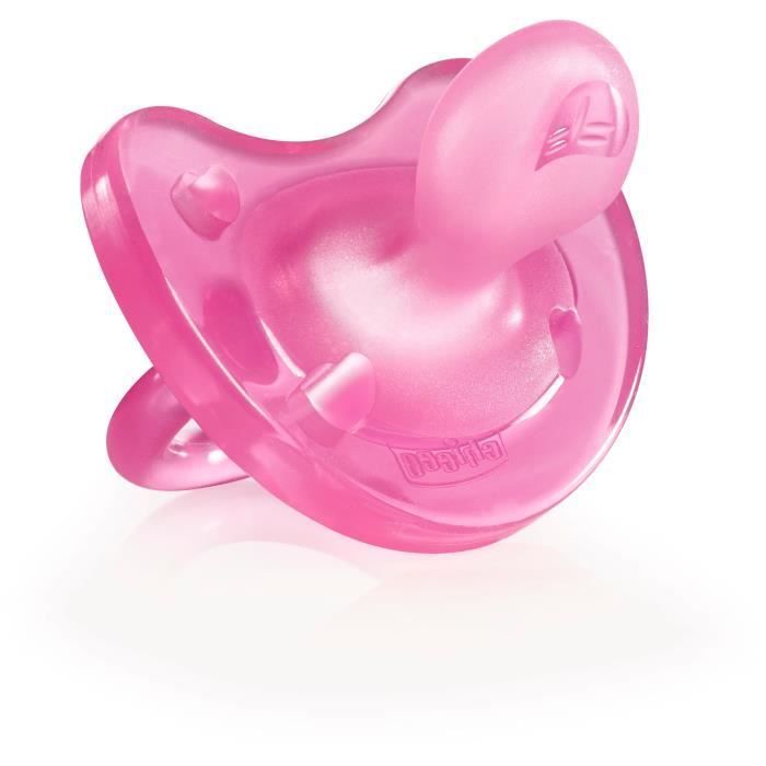 Chicco Physio Soft de silicona rosa, de 6 a 16 meses.