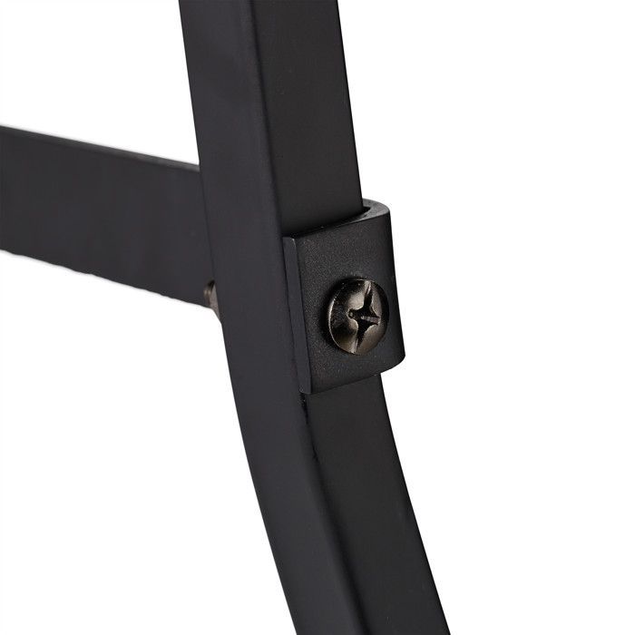 Estante para chimenea Relaxdays, soporte para leña semicircular, madera, acero, estante en forma de media luna, alto x ancho x profundidad: 55 x 92 x 21 cm, negro
