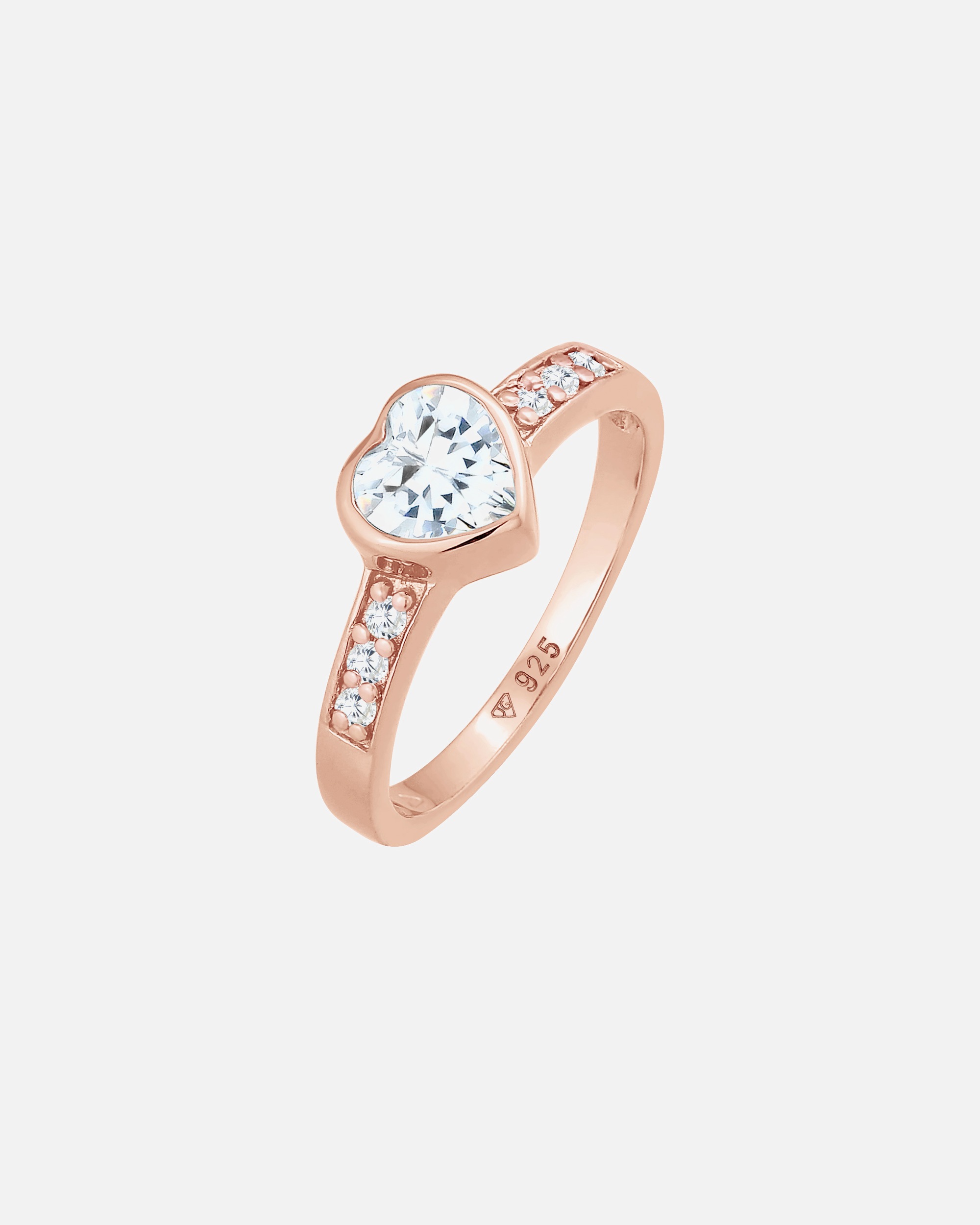 Elli Femmes Coeur Symbole Fiançailles avec Cristaux de Zirconium en Argent Sterling 925