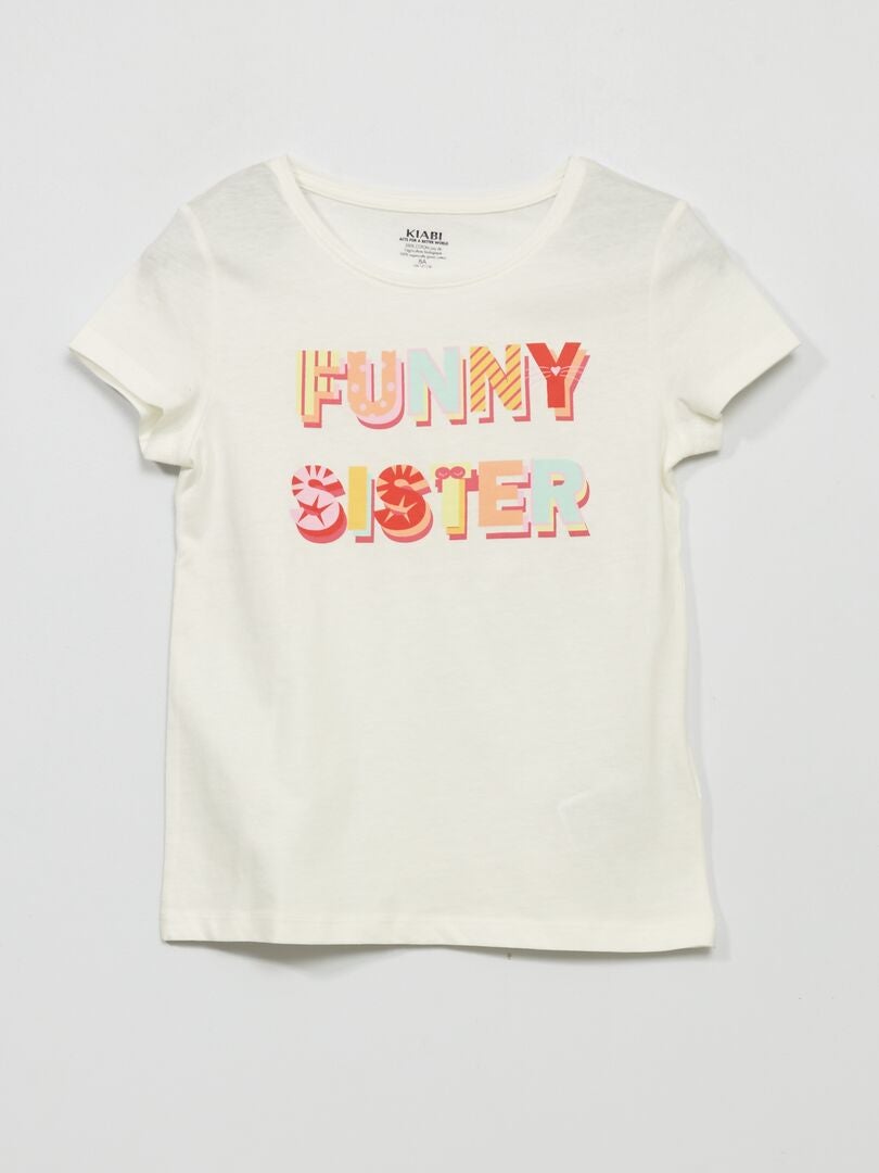 Camiseta estampada - BEIGE