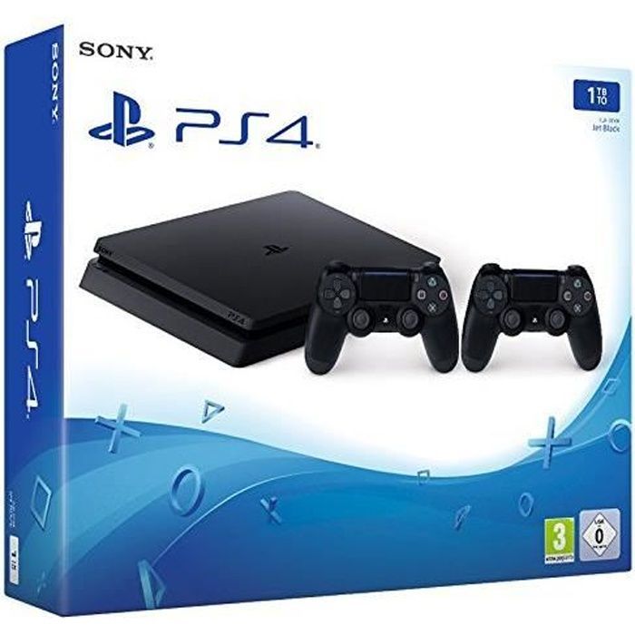 Consola doméstica - Sony - Playstation 4 Slim - 1TB - Negra - 2 mandos