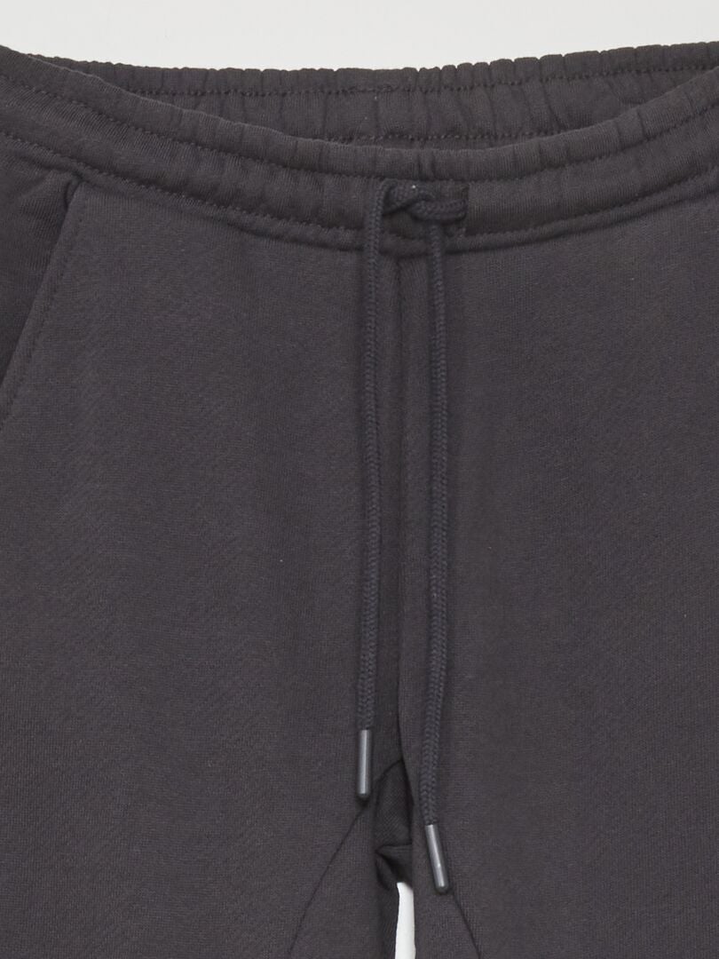 Pantalones deportivos de felpa francesa con costuras - NEGRO