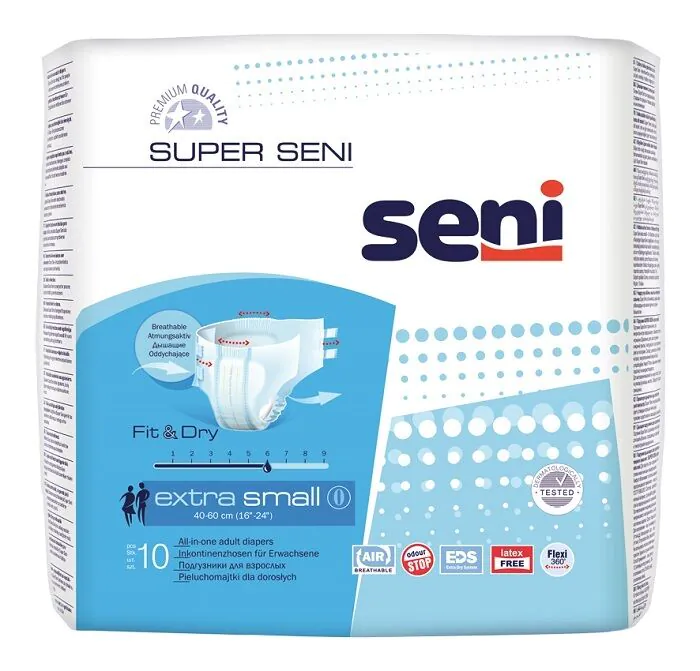 Super Seni, Pieluchomajtki dla dorosłych 40-60 cm, Extra Small
