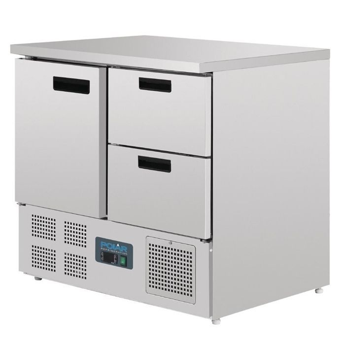 Tavolo refrigerato Polar 240L a temperatura positiva - 2 cassetti, 1 anta