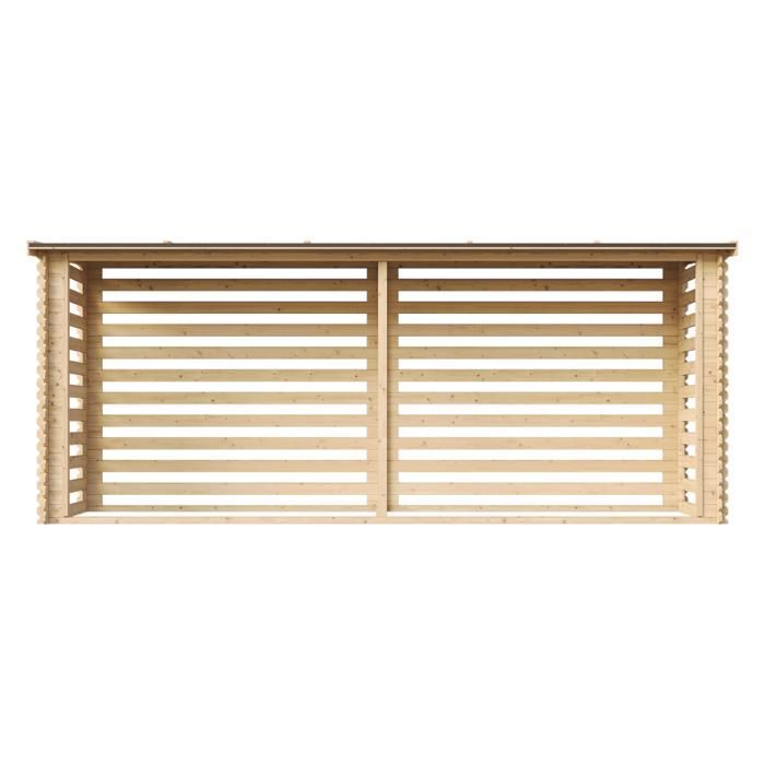 Leñero doble de 4 m² - Leñero - 112 x 450 cm - Timbela M203 - Almacenamiento de leña para exteriores