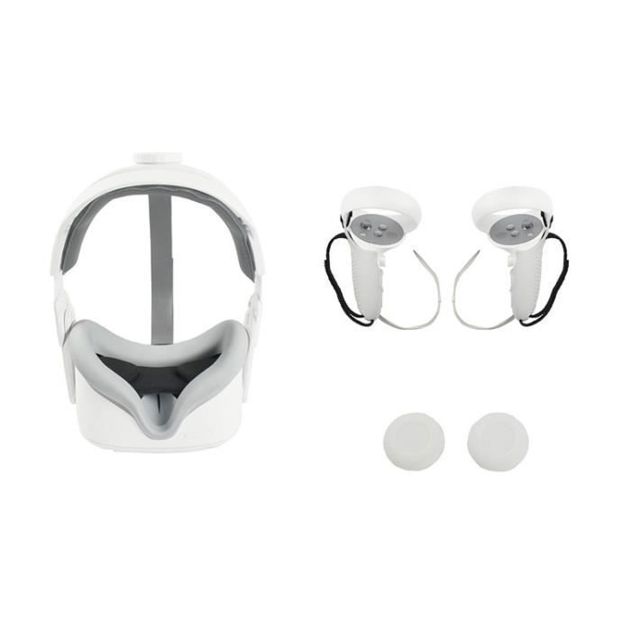 Maskerhoes + beschermhoes + TPU-handvat + lenskap + duimkapjesset voor Oculus Quest 2 - Wit