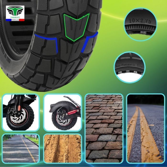 Pneumatico pieno antiforatura 10x2.75 per monopattini UrbanGlide, All Road 5, E-CROSSE MAX 2x2, Speedway, Speedway Pro e Speedway 5.
