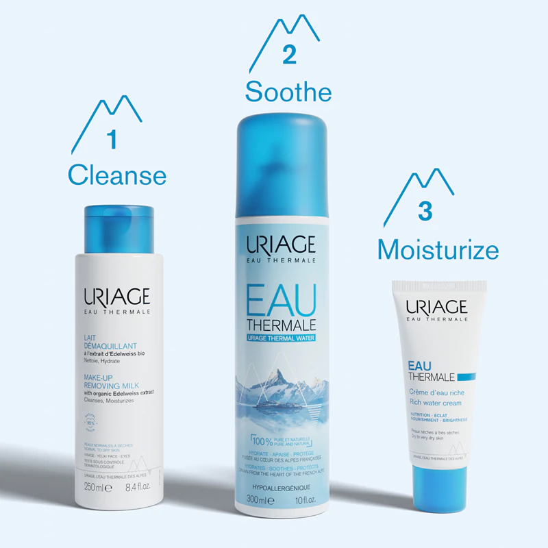 Uriage Eau Thermale Make-up-Entfernungsmilch – sanfte Make-up-Entfernungsmilch für Gesicht und Augenpartie