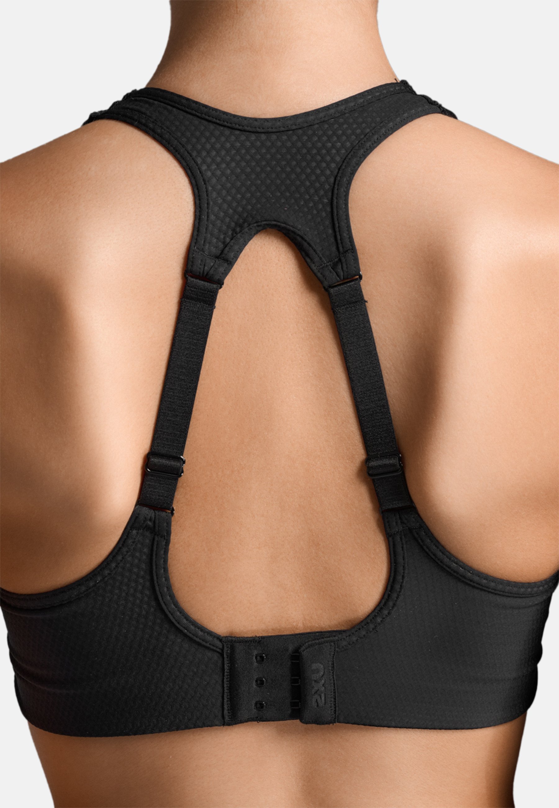 2XU AERO IMPACT - Közepes tartást adó sportmelltartó - fekete ezüst fényvisszaverő