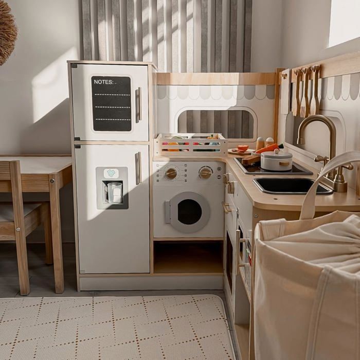 Cuisine Enfant - MAMABRUM - Mamabrum L - Bois MDF - Accessoires Inclus - 84x84x85cm