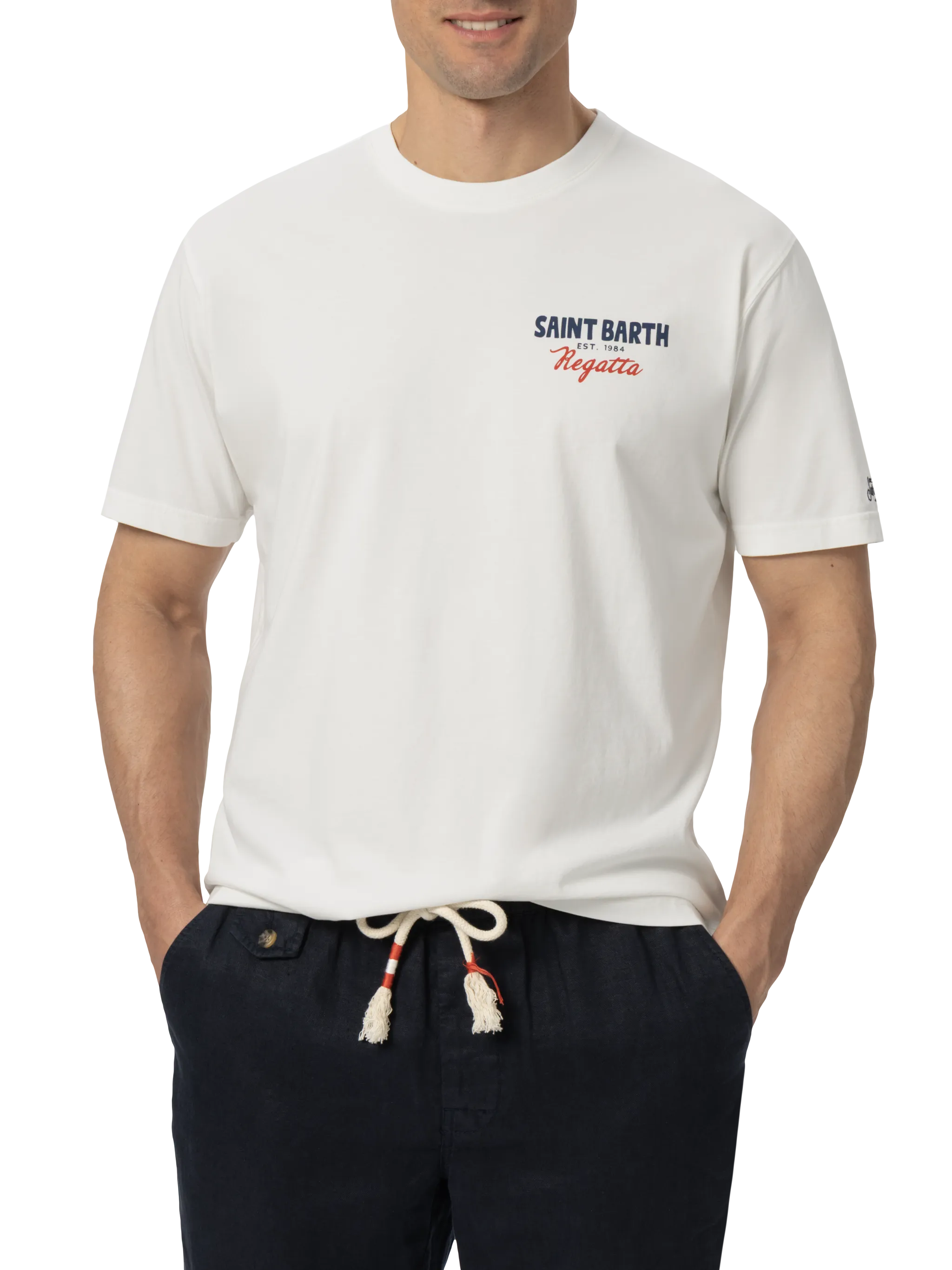 Camiseta de algodón orgánico para hombre con estampado de la Regata de San Bartolomé