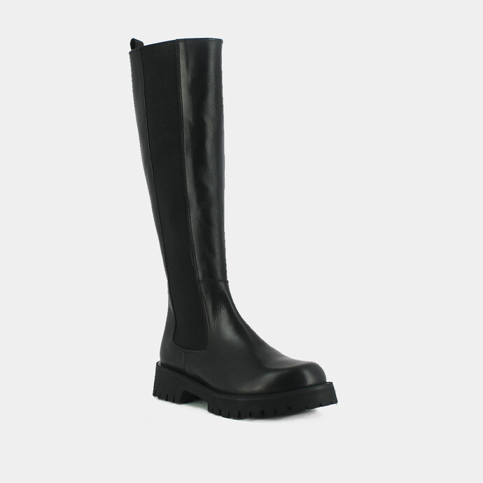 Bottes à plateformes  en cuir noir