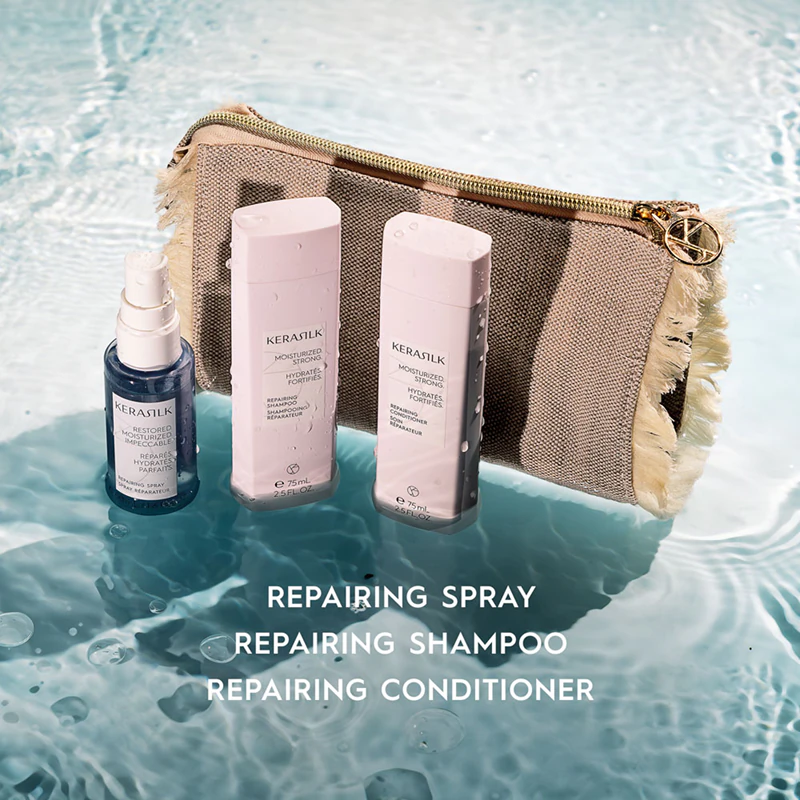 Kit de viagem KERASILK Essentials Repairing Set para cabelos secos e danificados