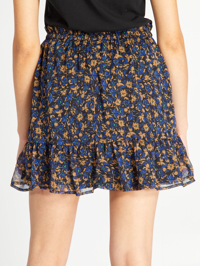 Zelfgemaakte rok met ruches - blauw