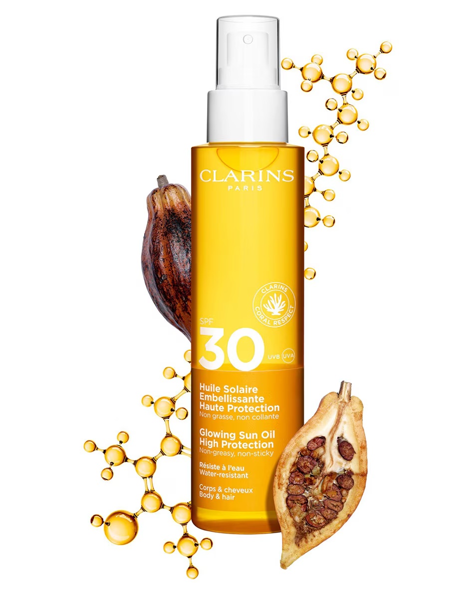 CLARINS Sun Care Body Glowing Sun Oil Υψηλής Προστασίας SPF 30