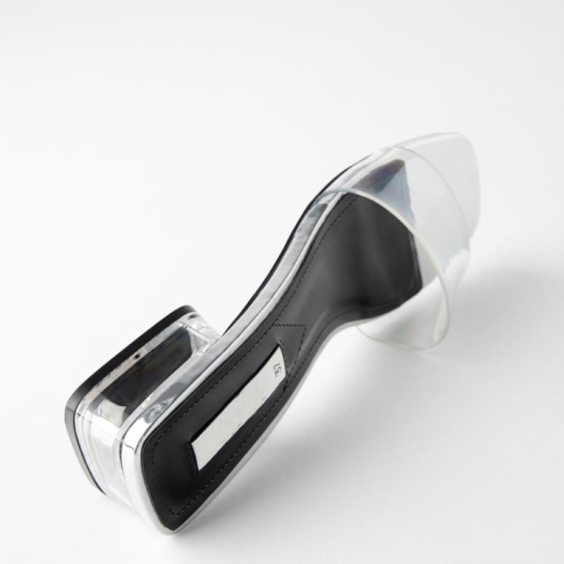 Sandales d'été pour femmes, sexy, à bout ouvert, transparentes, talon de 3,5 cm, sandales décontractées, confortables, chaussures de plage.