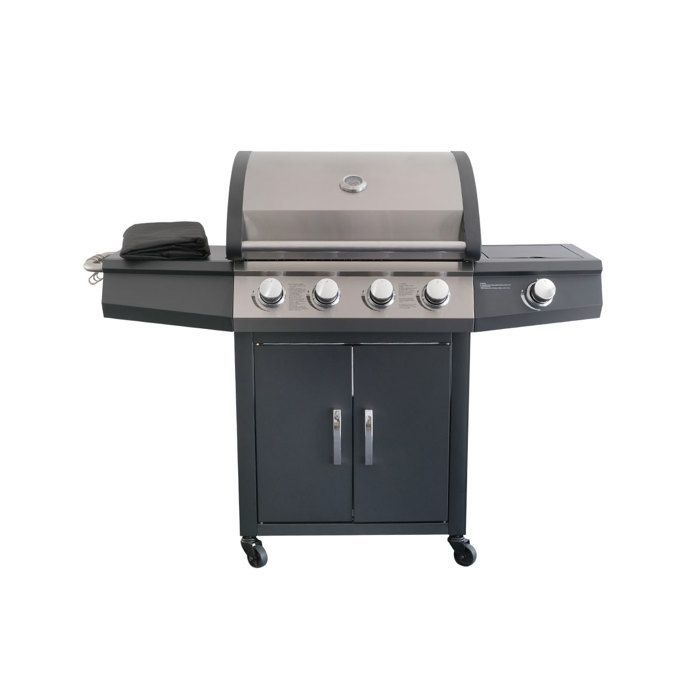Barbacoa de gas Piretto de 4 quemadores + 1 quemador lateral - Jardideco