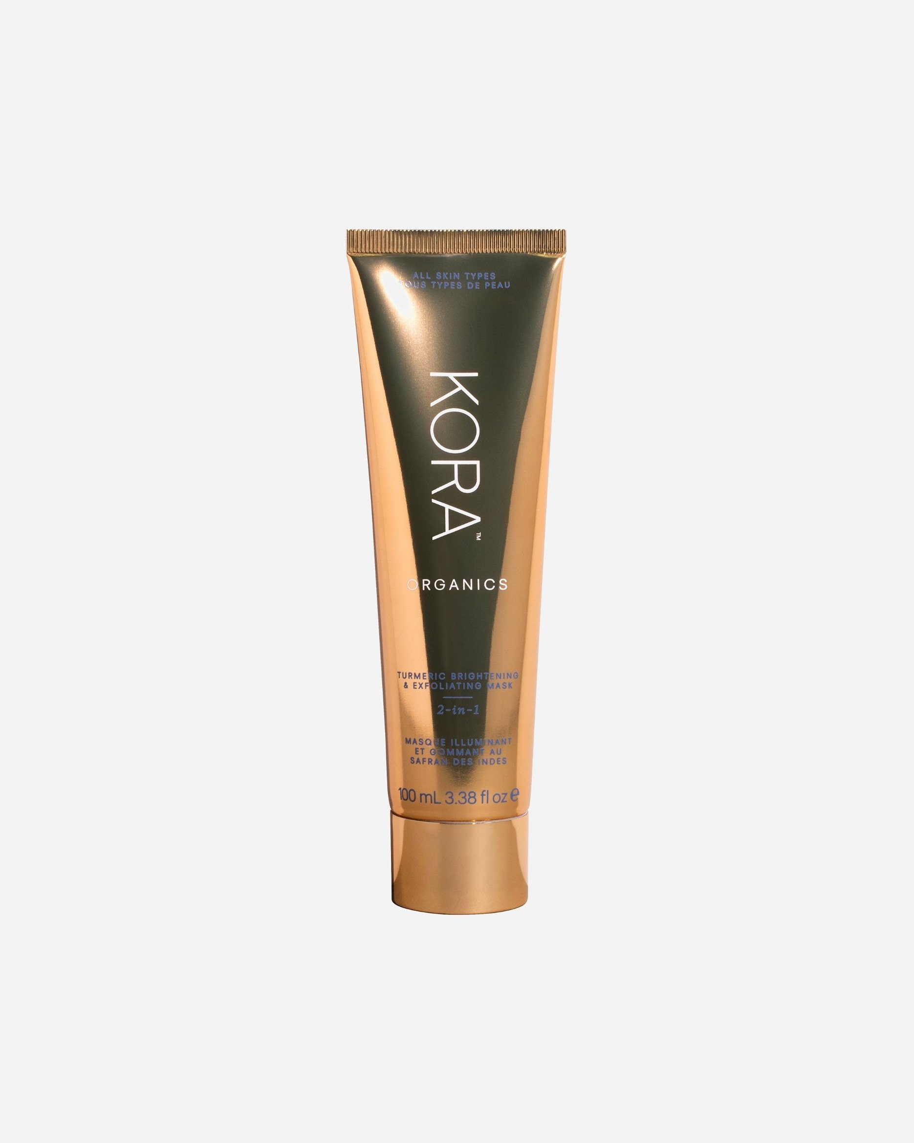 KORA Organics ciberžolės skaistinamasis ir šveičiamasis veido šveitiklis (2 viename) - 100 ml