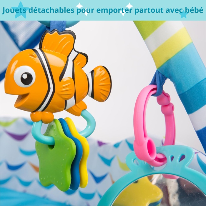 DISNEY BABY - NEMO - Tappetino da gioco per neonati, regalo per neonati, luci a stringa, specchio