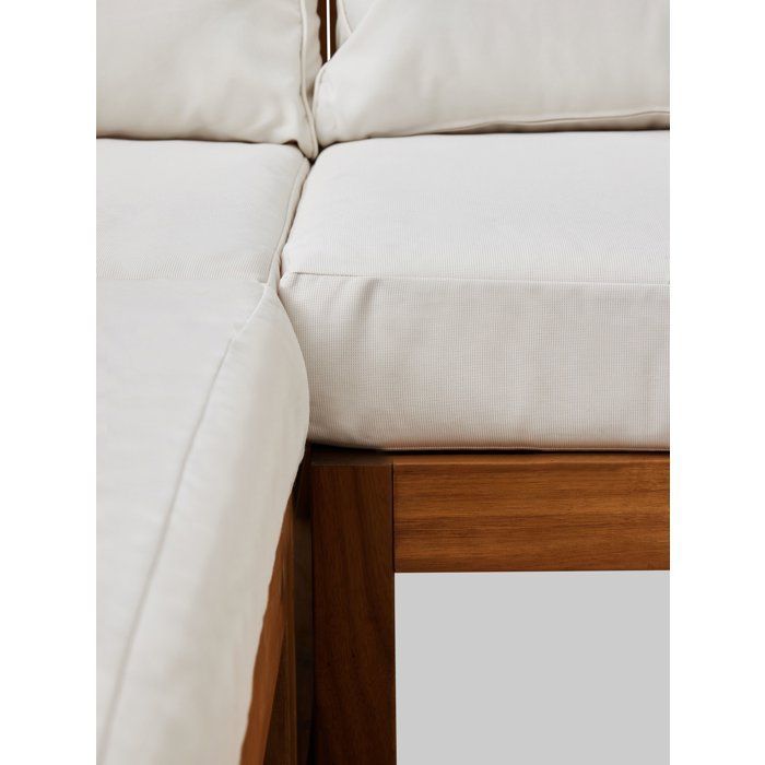 Salon de jardin d'angle modulable LEVATA CLASSIQUE - Bois d'acacia FSC - 5 personnes - Beige