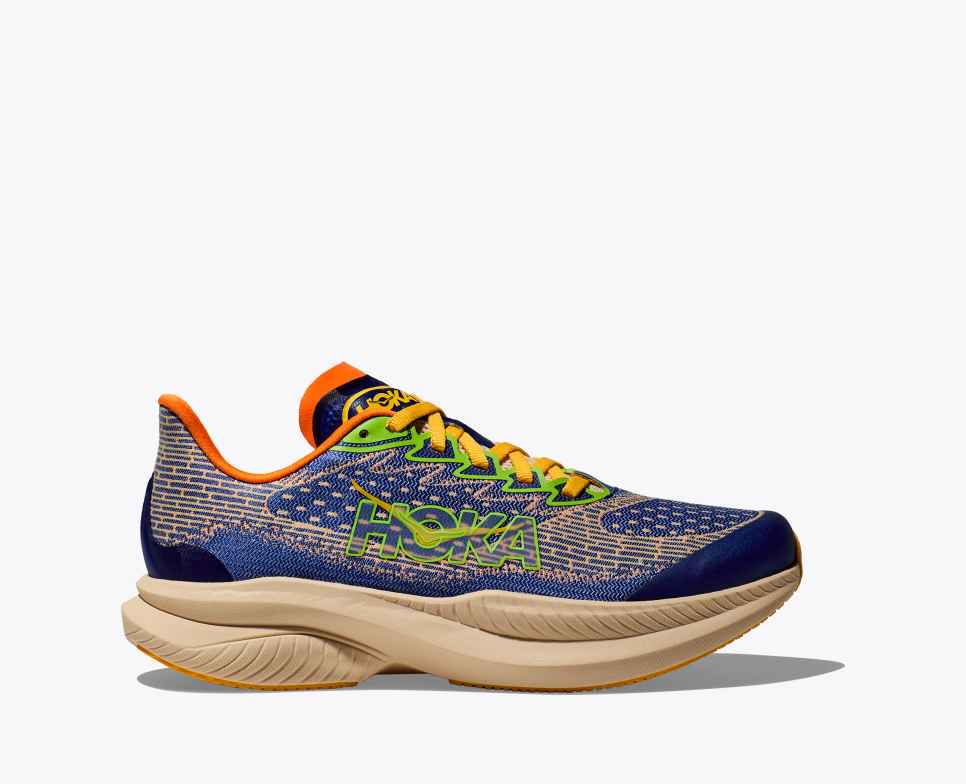 HOKA Mach 6 Ultramarijn / Elektrisch Mandarijn